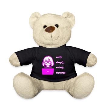 eat sleep code repeat Frau Computer - Teddy - Schwarz - Vorne