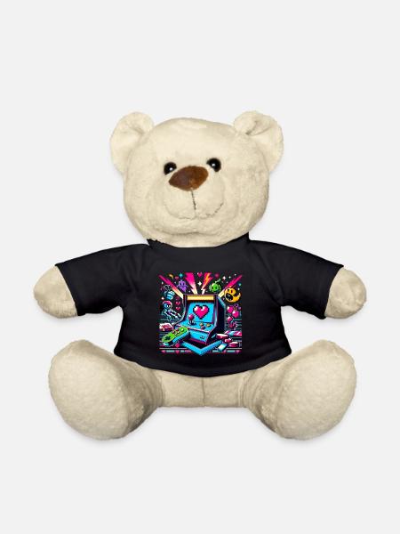 Pixel-Kunst Arcade-Spiel - Teddy - Schwarz
