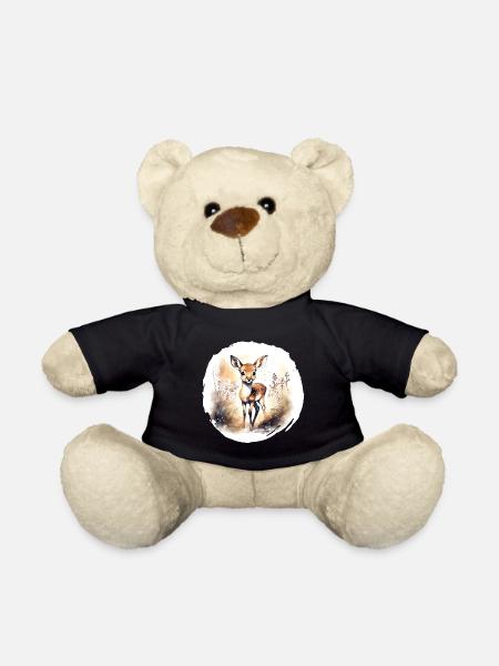 Aquarelle fauve - Nounours - noir