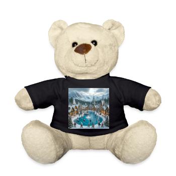 Scandinavian Christmas Village - Teddy Bear - black - Front