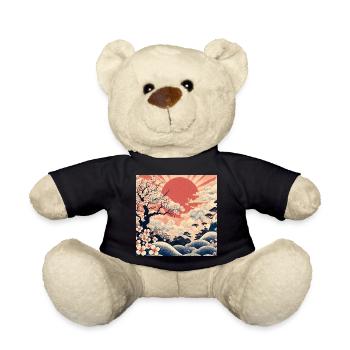 Sonnenaufgang Ukiyo-e-Stil - Teddy - Schwarz - Vorne