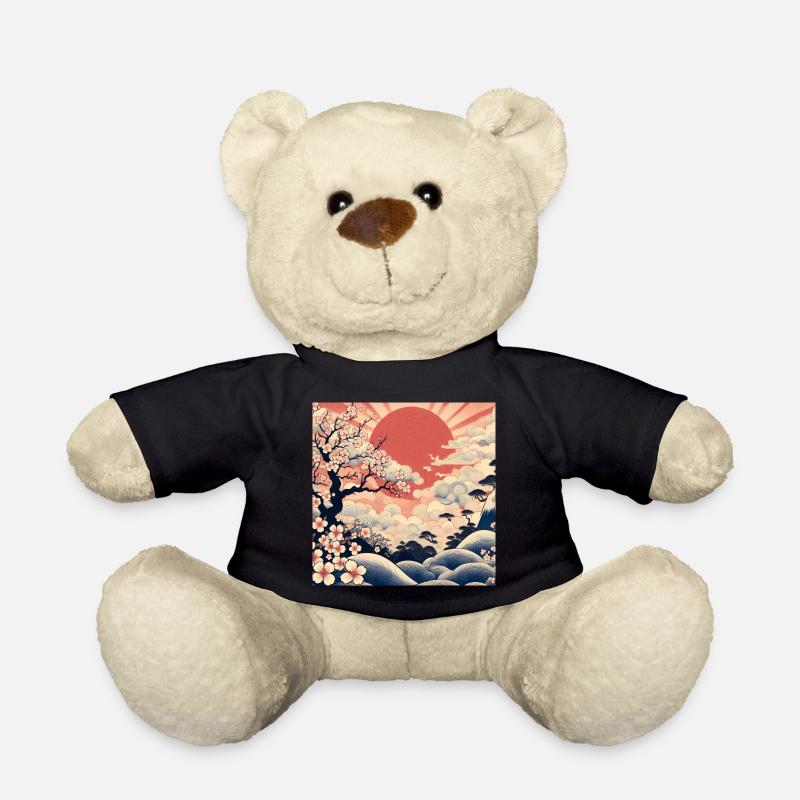 Sonnenaufgang Ukiyo-e-Stil - Teddy - Schwarz