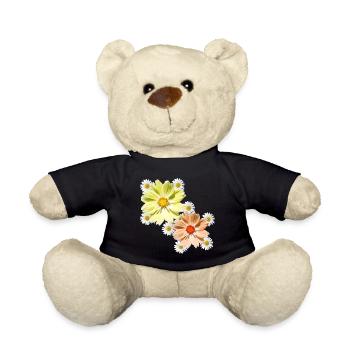 Cosmee with daisies blossom floral floral pattern - Teddy Bear - black - Front