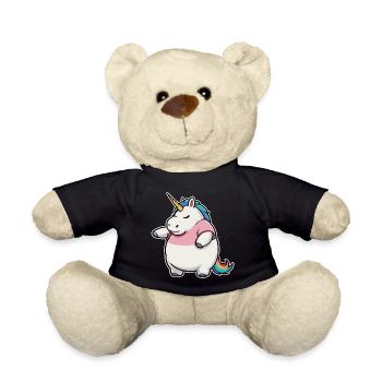 Funny Unicorn - Teddy Bear - black - Front