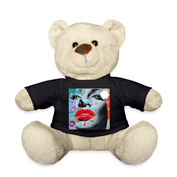 Colorful Collage Pop Art - Teddy Bear - black - Front