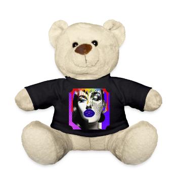 Collage photo Pop Art coloré - Nounours - noir - Devant