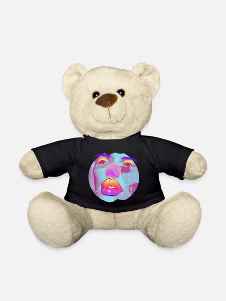 Pop Art bright collage - Teddy Bear - black