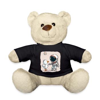 Mignon astronaute et oie dessin animé Design | Espace - Nounours - noir - Devant