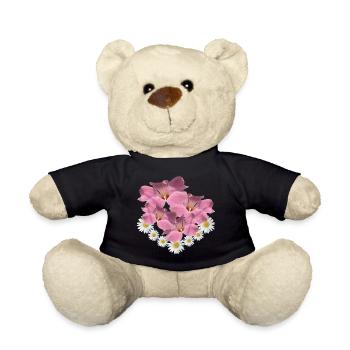 Margerite Blume pink Blumenranke Gänseblümchen - Teddy - Schwarz - Vorne
