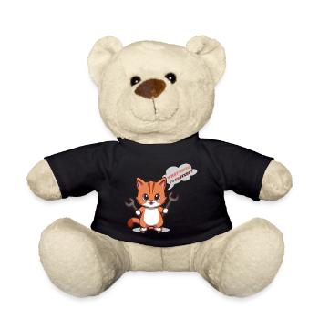 Süßes Kätzchen mit Werkzeugen und Frage - Teddy - Schwarz - Vorne