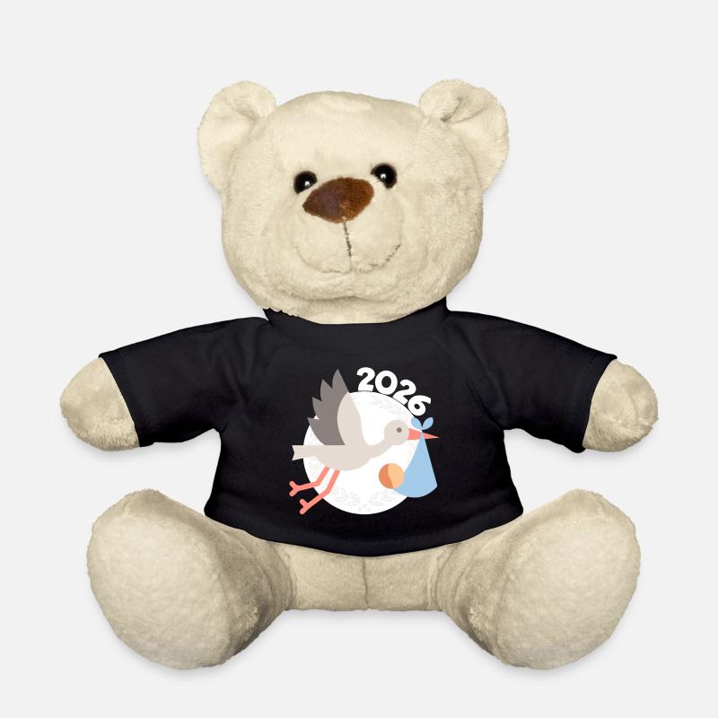 Storch mit Baby 2026 - Teddy - Schwarz