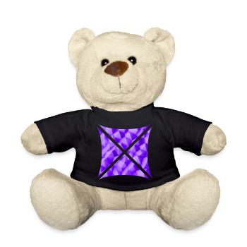 Abstract polygon design purple - Teddy Bear - black - Front