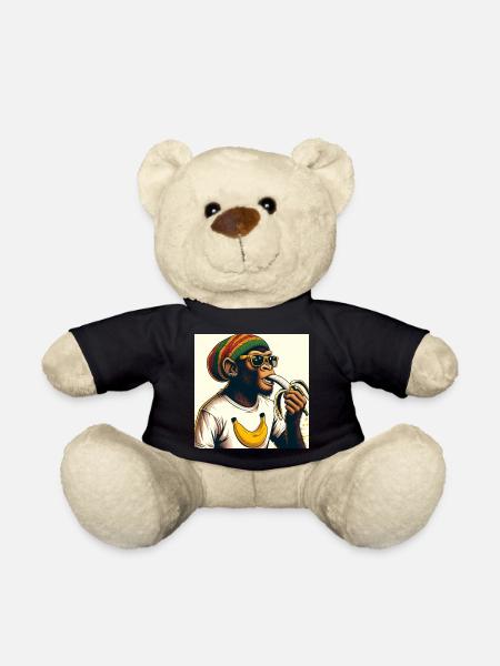 Cooler Affe isst Banane - Teddy - Schwarz