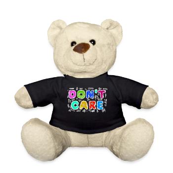 I don't care funny statement attitude indifferent - Teddy Bear - black - Front