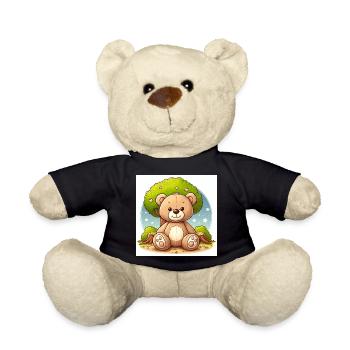 Teddy bear in front of a tree - Teddy Bear - black - Front