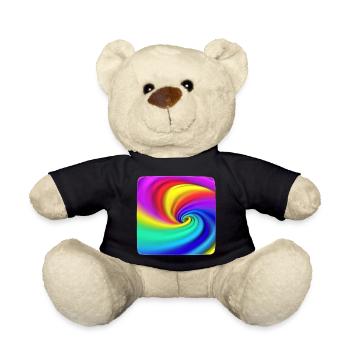 Regenbogenwirbel Farbenspiel - Teddy - Schwarz - Vorne