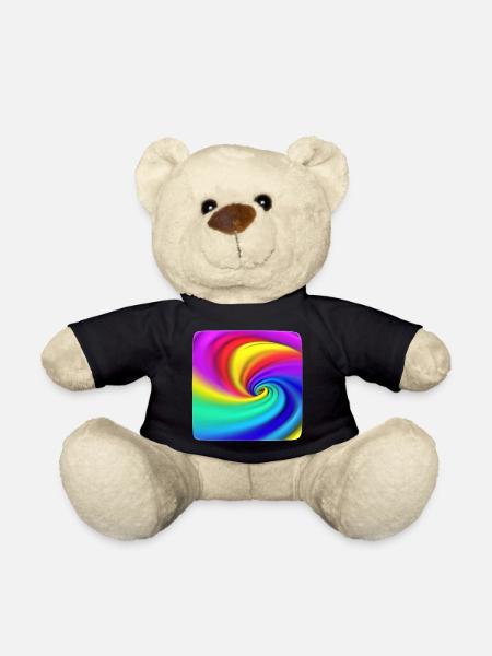 Regenbogenwirbel Farbenspiel - Teddy - Schwarz