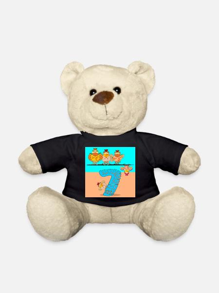 7. Geburtstag Schulkind - Hühnerstall Geflügel - Teddy - Schwarz