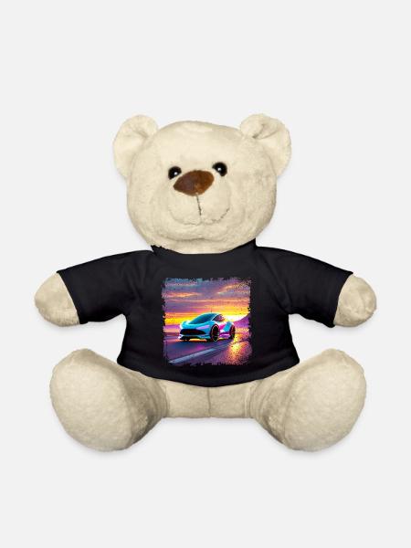 futuristisches Auto in Sonnenuntergangsfarben - Teddy - Schwarz