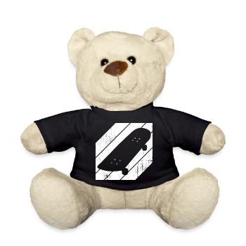 Skateboard Drawing - Teddy Bear - black - Front