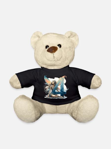4 Jahre Fee Elfe Geburtstag Geschenk - Teddy - Schwarz