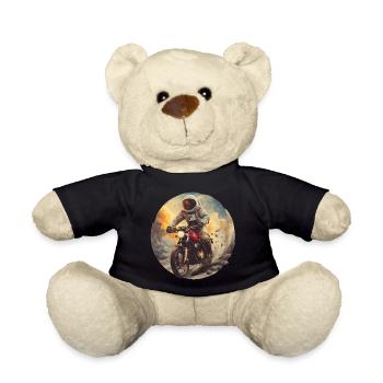 An astronaut on a motorcycle - Teddy Bear - black - Front