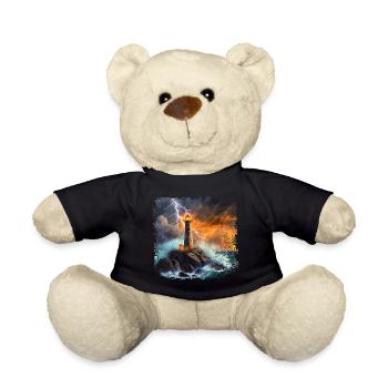 Phare qui brille sur la mer la nuit - Nounours - noir - Devant