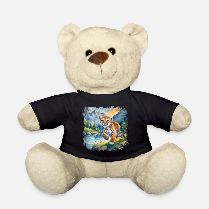 Niedlicher junger Tiger | Kinderbuchstil - Teddy - Schwarz