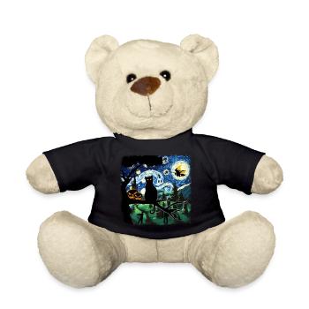 Halloween Black Cat Van Gogh - Teddy - Schwarz - Vorne