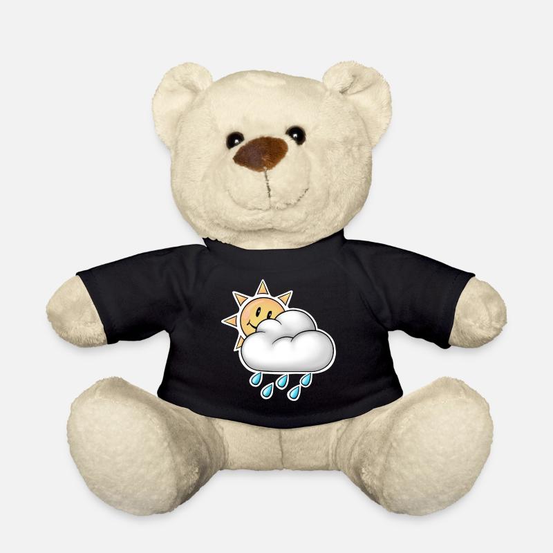 Cheerful Sun with Cloud Rain - Teddy Bear - black