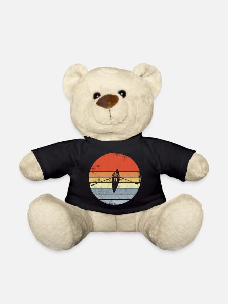 Vintage Ruderboot Zeichnung - Teddy - Schwarz