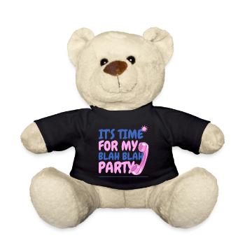 It's time for my blah blah party - Teddy Bear - black - Front