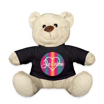 HEART I LOVE YOU - Teddy Bear - black - Front