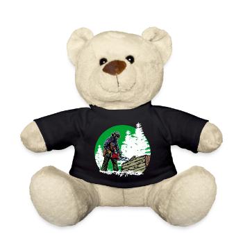 Arbre bûcheron tronçonneuse bois boiserie forêt - Nounours - noir - Devant