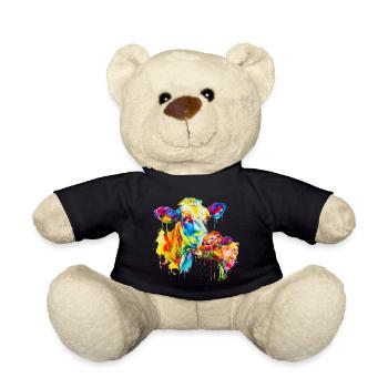 Cow and her calf, mother cow - Teddy Bear - black - Front