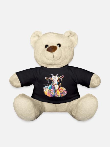 Chèvre avec son petit - Nounours - noir