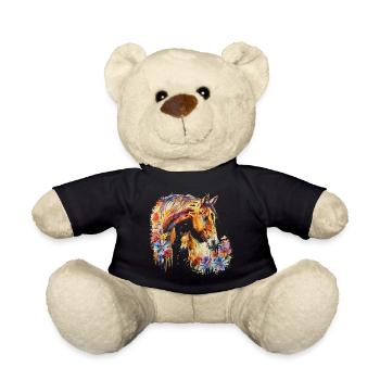 Pferd mit seinem Fohlen - Teddy - Schwarz - Vorne