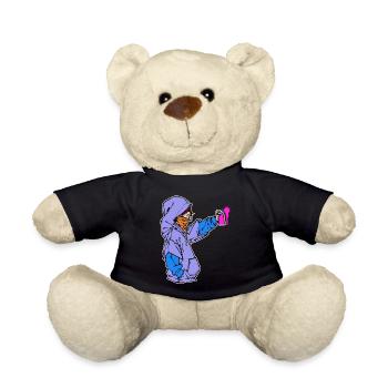 Sprayer Kunst Spraydose Graffiti Sketch Street Art - Teddy - Schwarz - Vorne