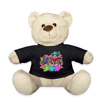 Street Art, Wildstyle Art, Graffiti Sprayer - Teddy Bear - black - Front