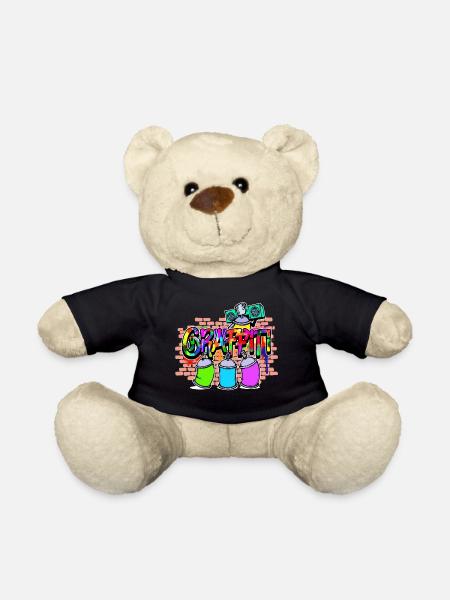 Strassenkunst Wildstyle Kunst Graffiti Sprayer - Teddy - Schwarz
