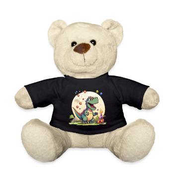 Cool Colorful Dinosaur Motif - T-Rex - Teddy Bear - black - Front