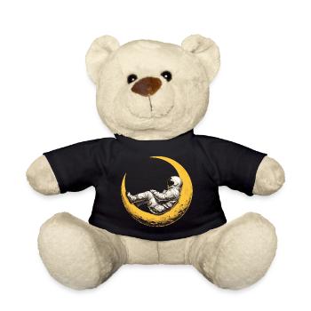 Ein Astronaut auf einer Mondsichel - Teddy - Schwarz - Vorne