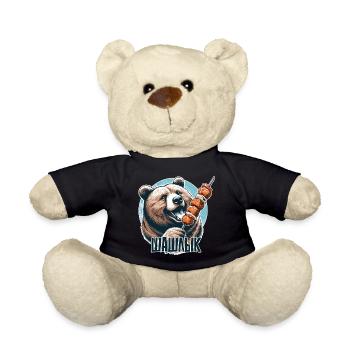 Shashlik meat skewer bear Russian gift - Teddy Bear - black - Front