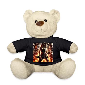 Metalhead, Feuer und Totenköpfe - Teddy - Schwarz - Vorne
