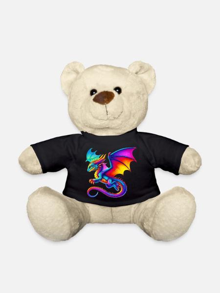 Drache - Teddy - Schwarz
