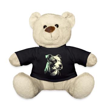Staffordshire geometric bull terrier, staffy - Teddy Bear - black - Front