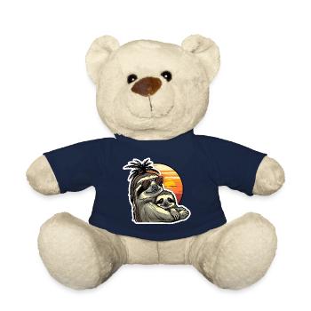 Paresseux Papa Fils Paresseux Pères Paresseux Sommeil - Nounours - bleu marine - Devant