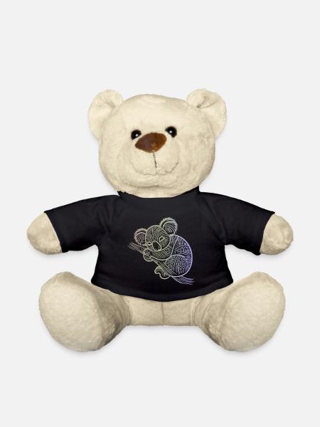 Koala in Aborigine-Mustern, Stammesmuster - Teddy - Schwarz
