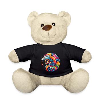 Colorful Spiral Snake - Teddy Bear - black - Front