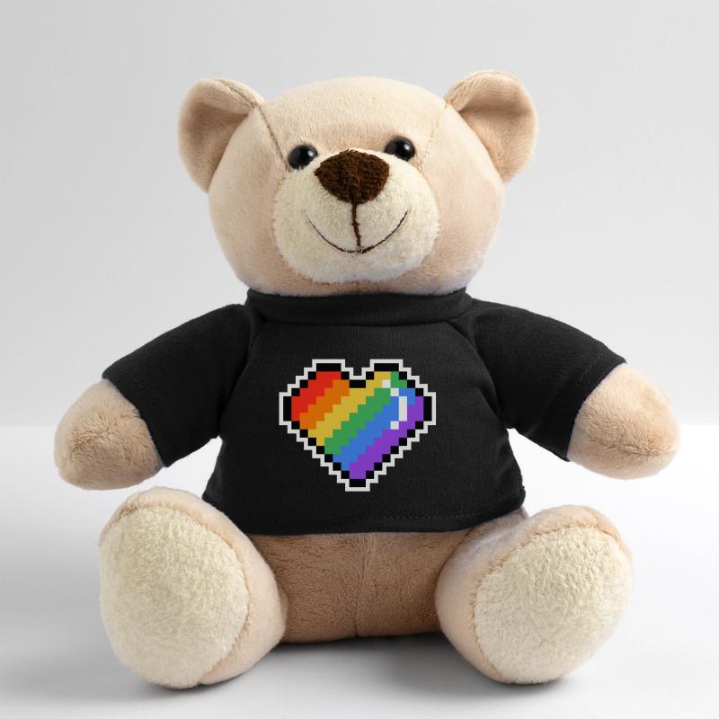 Pixel Regenbogenherz Teddy